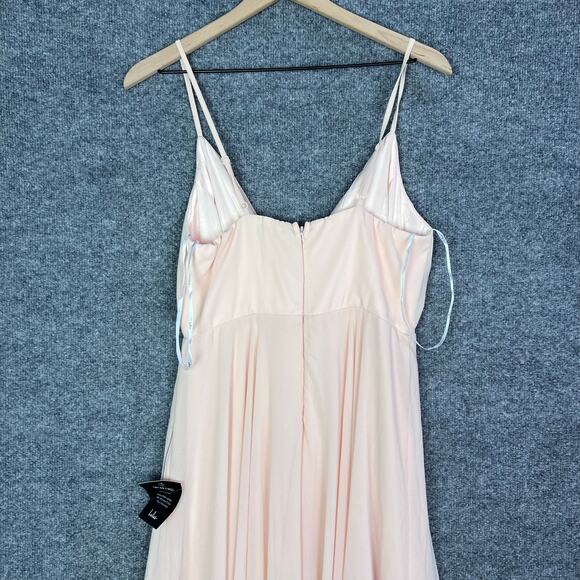 NEW Lulus Size M All About Love Blush Pink Maxi Dress V Neck - Picture 4 of 8